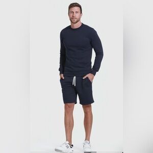 True Classic Navy Fleece French Terry Shorts
